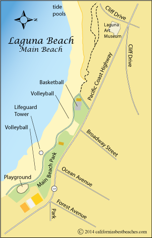 Laguna Beach map,  Orange County, CA