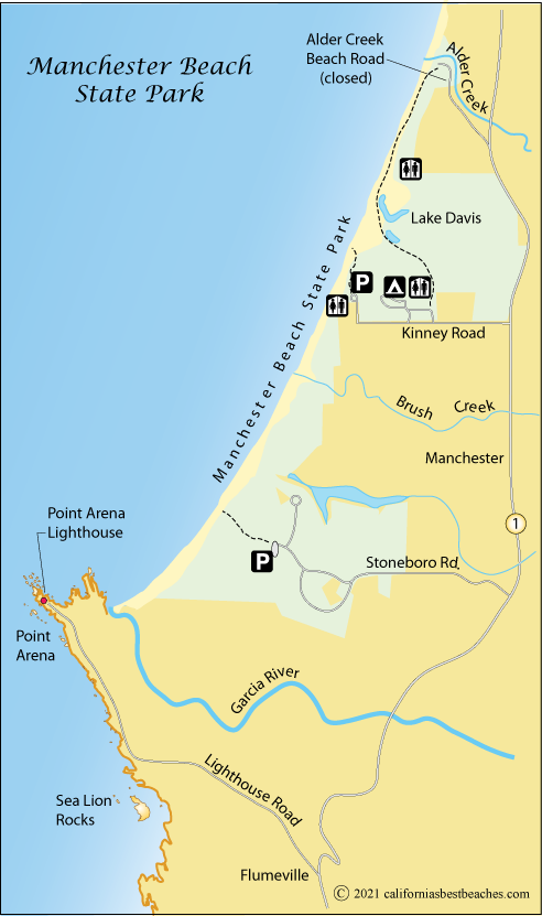 map of MacKerricher State Park, Mendocino County, CA