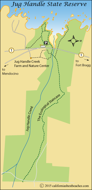 map of Jug Handle State Natural Reserve, Mendocino County, CA