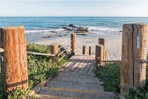 Stairs leading down to Carpinteria State Beach, Santa Barbara County, California