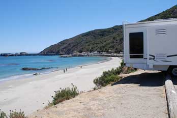 RV camping at Olde Port San Luis Beach, San Luis Obispo County, CA