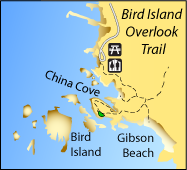 Bird Island Trail map, Point Lobos , Monterey County, CA